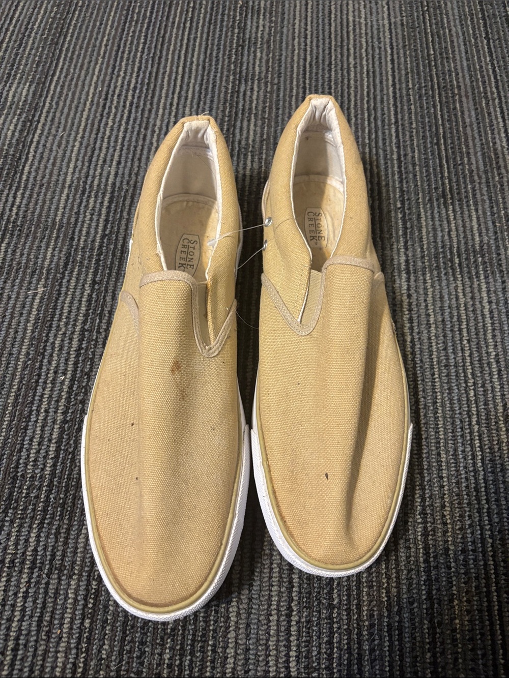 Stone & Co. Men’s Slip-On Canvas Loafers in Tan